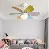 Modern 30 Inch LED Ceiling Fan Light for Kids Room with Silent Motor and Three Speed Dual Control