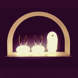 Animal Shaped Glass Table Lamp Modern Owl Rabbit Penguin Gold Bedside Nightstand Light