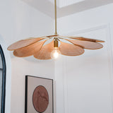 Petals Bloom Floral Rattan Pendant Light Modern Boho Ceiling Fitting for Living Room Bedroom