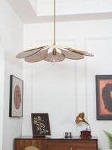 Petals Bloom Floral Rattan Pendant Light Modern Boho Ceiling Fitting for Living Room Bedroom