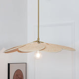 Petals Bloom Floral Rattan Pendant Light Modern Boho Ceiling Fitting for Living Room Bedroom