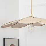Petals Bloom Floral Rattan Pendant Light Modern Boho Ceiling Fitting for Living Room Bedroom