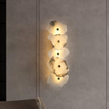 Petra Modern Alabaster Wall Sconce Gold LED Interior Light for Living Room and Bedroom