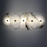 Petra Modern Alabaster Wall Sconce Gold LED Interior Light for Living Room and Bedroom