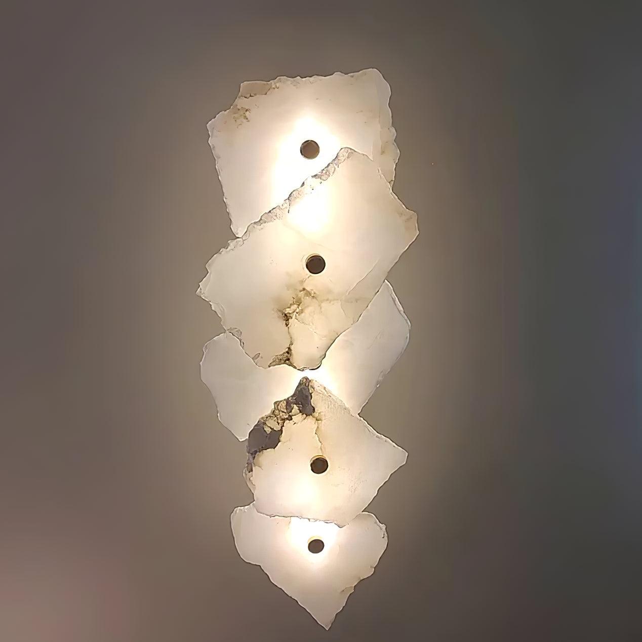 Petra Modern Alabaster Wall Sconce Gold LED Interior Light for Living Room and Bedroom