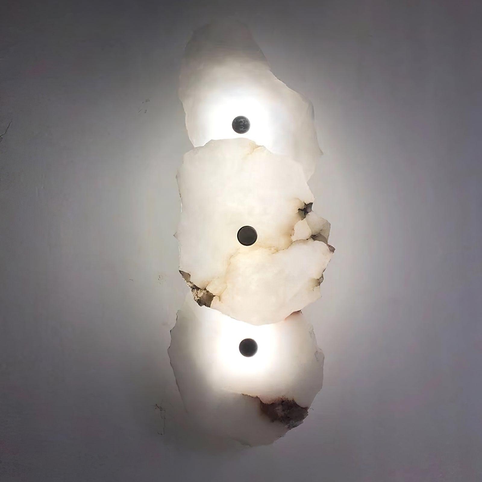 Petra Modern Alabaster Wall Sconce Gold LED Interior Light for Living Room and Bedroom