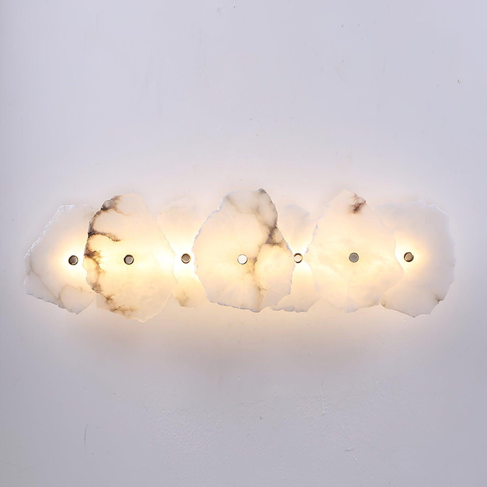Petra Modern Alabaster Wall Sconce Gold LED Interior Light for Living Room and Bedroom