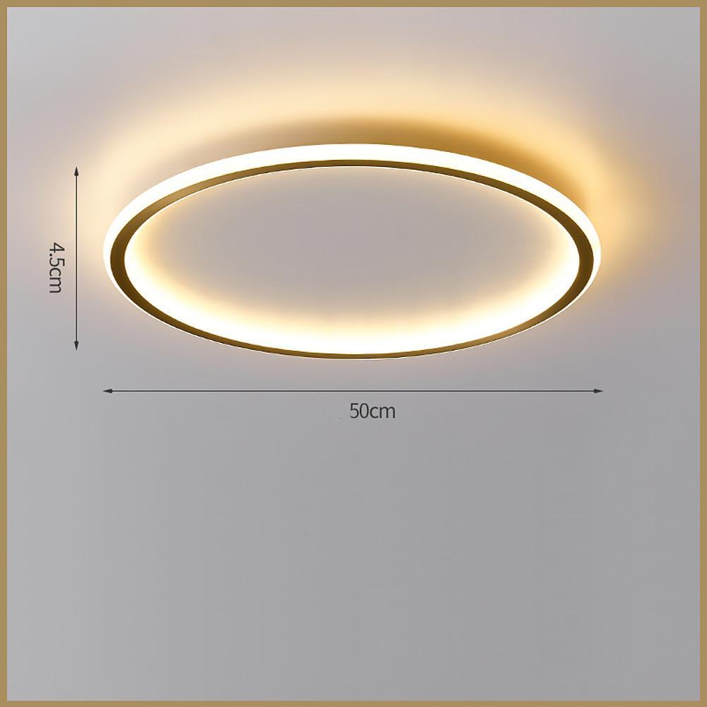 Modern Round LED Ceiling Light Ultra Thin Black Flush Mount Fixture for Bedrooms