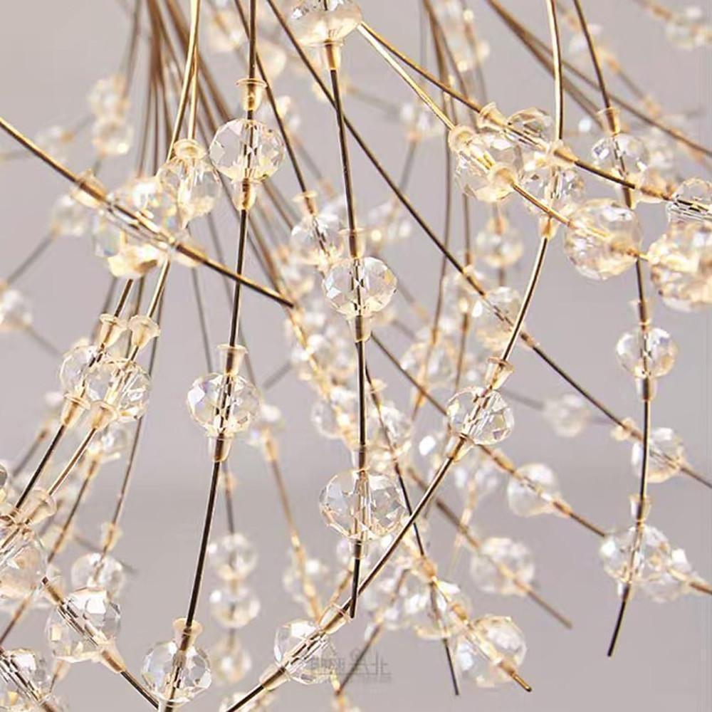 Elegant Crystal LED Flush Mount Ceiling Light Traditional Metal Chandelier Lighting Fixture