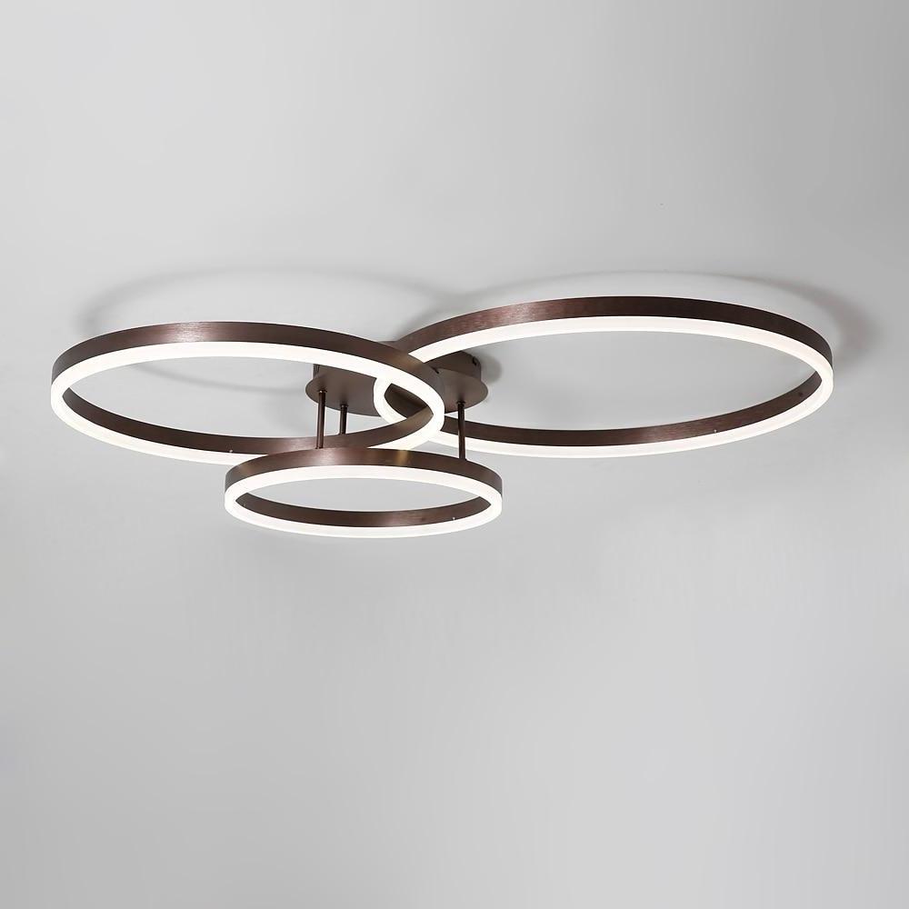 Modern 3 Ring Geometric LED Flush Mount Ceiling Light Minimalist Acrylic Living Room Fixture
