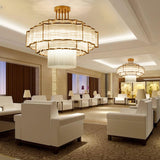 Pharo II Tiered Crystal Pendant Light Modern Luxury Chandelier in Gold and Black Finish
