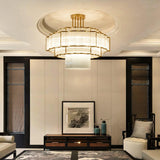 Pharo II Tiered Crystal Pendant Light Modern Luxury Chandelier in Gold and Black Finish