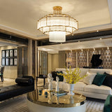 Pharo II Tiered Crystal Pendant Light Modern Luxury Chandelier in Gold and Black Finish