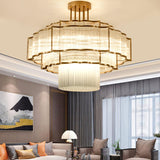 Pharo II Tiered Crystal Pendant Light Modern Luxury Chandelier in Gold and Black Finish