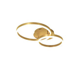 Modern Nordic Gold 2 Ring LED Flush Mount Ceiling Light Fixture for Home Decor
