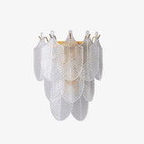 Piemonte Textured Glass Wall Sconce Brass Indoor Lighting Fixture G9 Base
