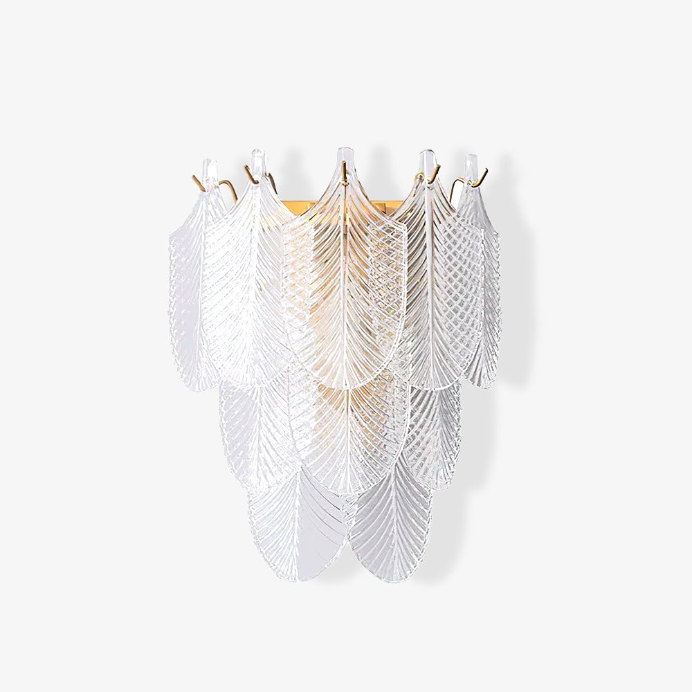Piemonte Textured Glass Wall Sconce Brass Indoor Lighting Fixture G9 Base
