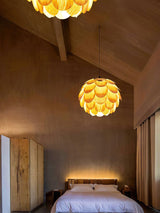 Pinecone Natural Ash Wood Pendant Light Organic Design Ceiling Fixture for Modern Home Interior Lighting