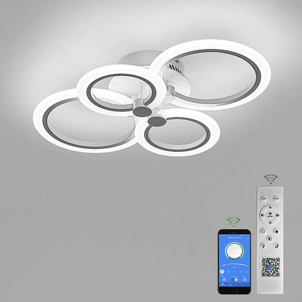 Modern Geometric Circles LED Cluster Ceiling Light Flush Mount Fixture for Bedroom and Living Room