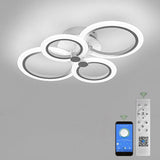 Modern Geometric Circles LED Cluster Ceiling Light Flush Mount Fixture for Bedroom and Living Room
