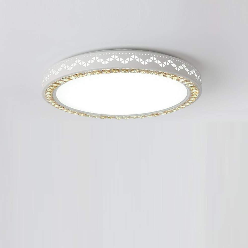 Modern White Circular Geometric Pattern LED Ceiling Light Flush Mount Fixture
