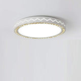 Modern White Circular Geometric Pattern LED Ceiling Light Flush Mount Fixture