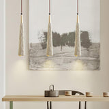 Pleated Concrete Pendant Light with Wood Accents for Modern Dining and Kitchen Decor