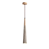 Pleated Concrete Pendant Light with Wood Accents for Modern Dining and Kitchen Decor