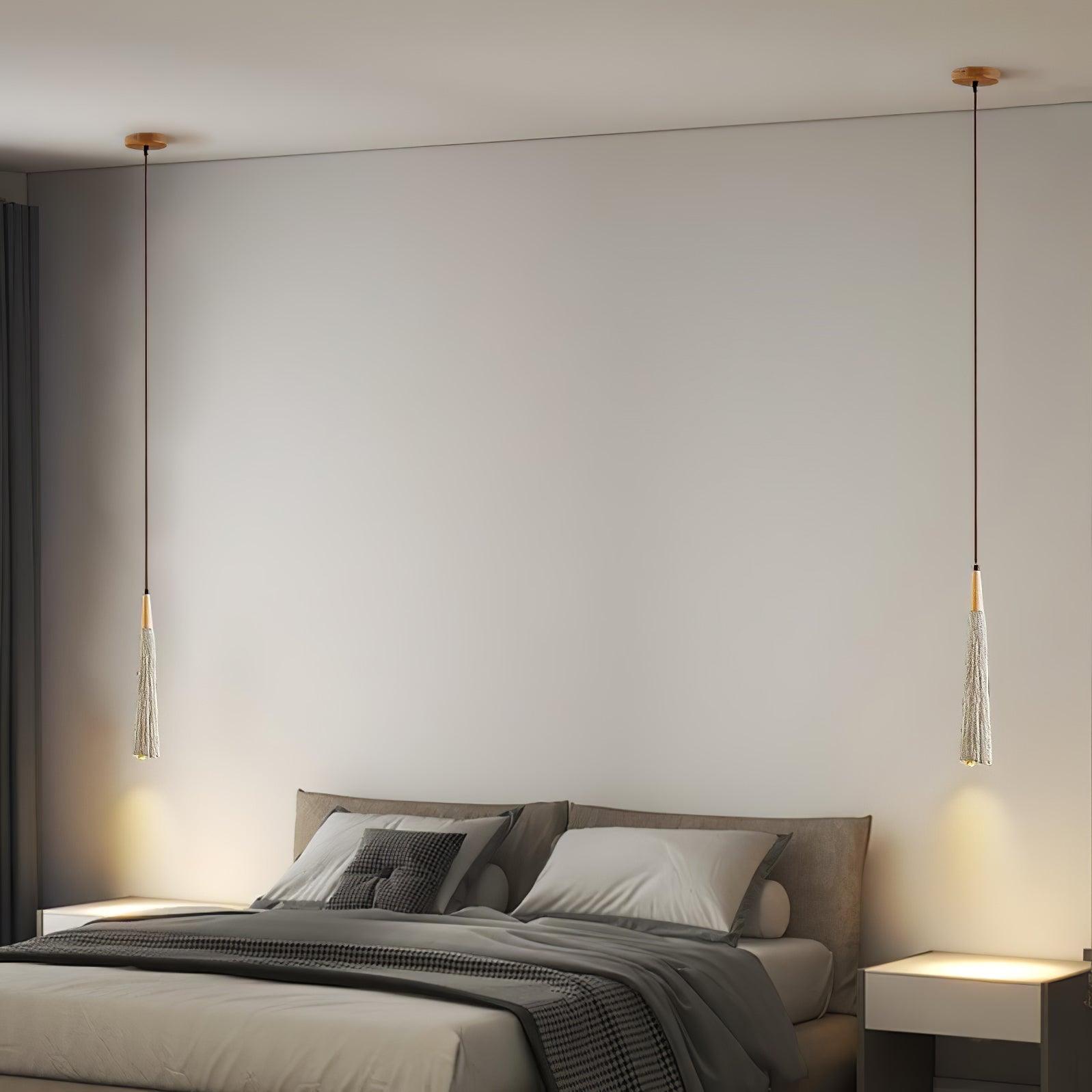 Pleated Concrete Pendant Light with Wood Accents for Modern Dining and Kitchen Decor