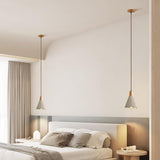 Pleated Concrete Pendant Light with Wood Accents for Modern Dining and Kitchen Decor