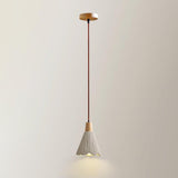 Pleated Concrete Pendant Light with Wood Accents for Modern Dining and Kitchen Decor