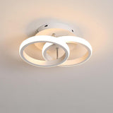 Modern 2 Ring LED Flush Mount Ceiling Light Metal Geometric Fixture for Hallway and Bedroom