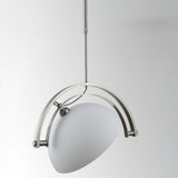 Polished Chrome Industrial Pendant Light with White Methacrylate Diffuser