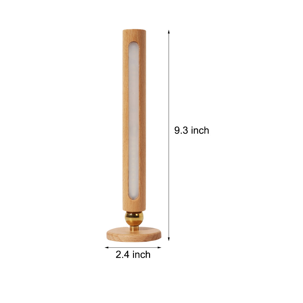 Portable Magnetic Wood LED Wall Sconce with 360 Rotation and USB Rechargeable Touch Night Light