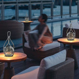 Portable Outdoor LED Lantern Waterproof Rechargeable Stainless Steel Night Light for Garden Camping
