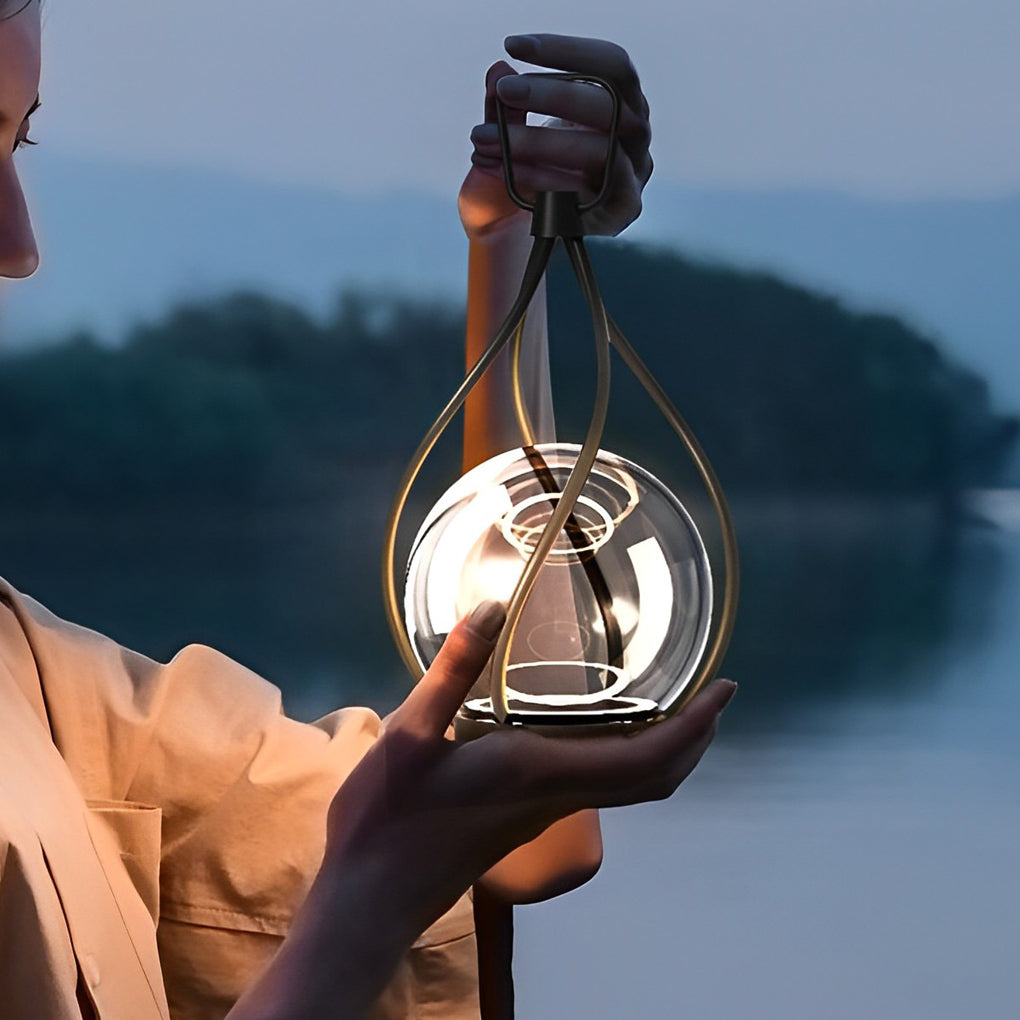 Portable Outdoor LED Lantern Waterproof Rechargeable Stainless Steel Night Light for Garden Camping