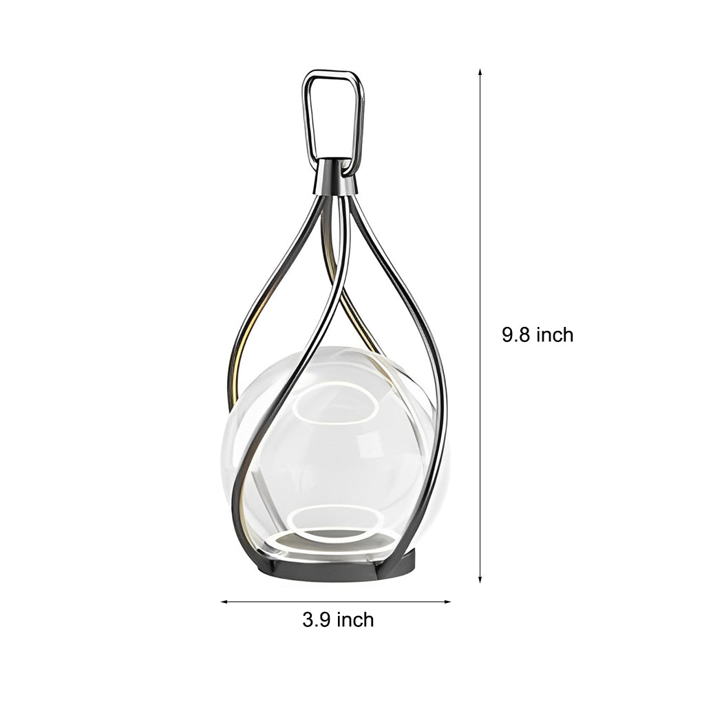 Portable Outdoor LED Lantern Waterproof Rechargeable Stainless Steel Night Light for Garden Camping