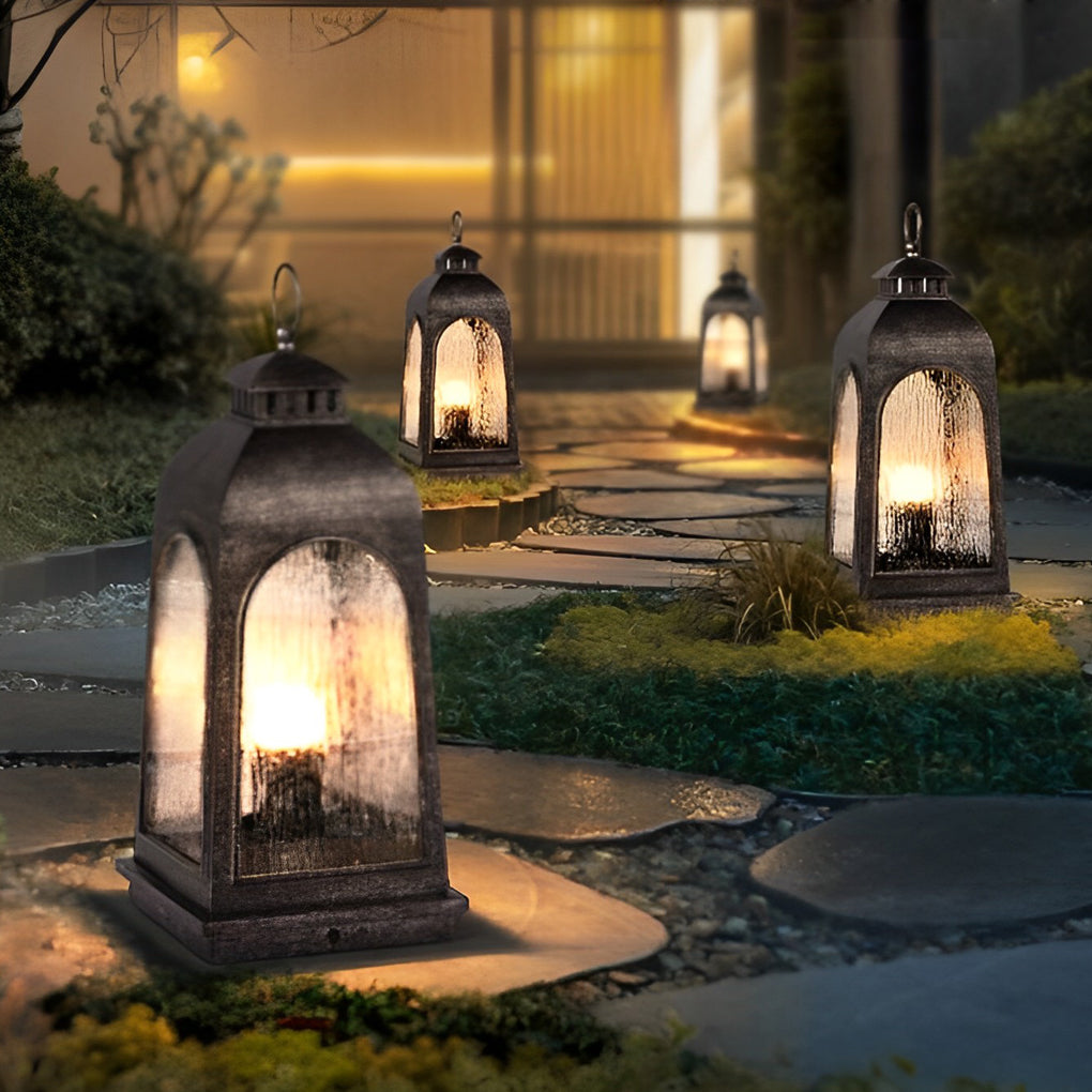 Portable Retro European Outdoor Floor Lamp Waterproof Metal Lawn Light for Garden Yard