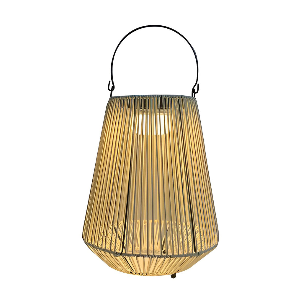 Portable Waterproof Outdoor Solar Lantern Handmade Rattan LED Garden Light for Patio