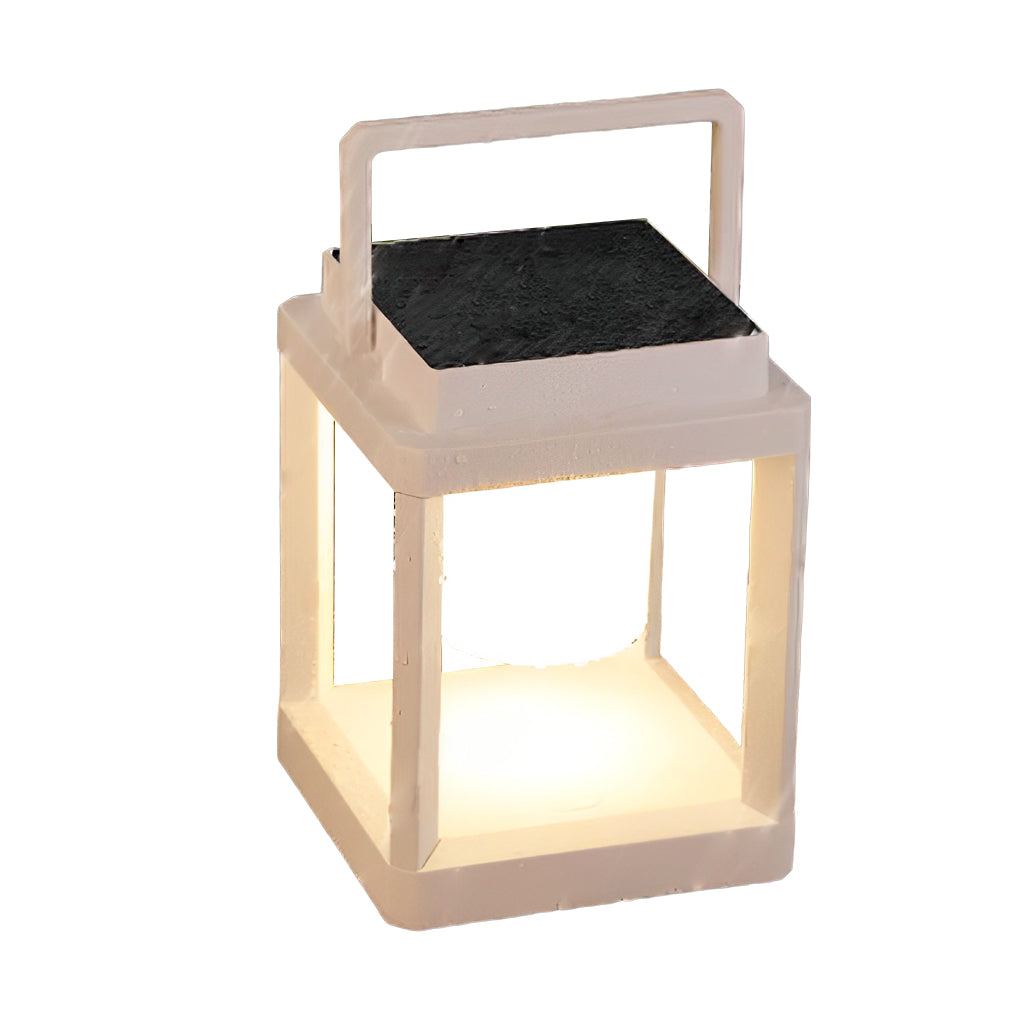 Portable Waterproof Solar Outdoor Table Lamp with Dual USB Charging for Garden and Patio