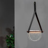 Post Modern Folded Semicircular Glass LED Pendant Light with Decorative Belt and Textured Shade
