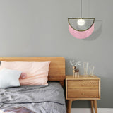 Post Modern Geometric Pendant Light with Tassels Eye Shaped Designer Ceiling Lamp
