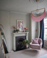 Post Modern Geometric Pendant Light with Tassels Eye Shaped Designer Ceiling Lamp