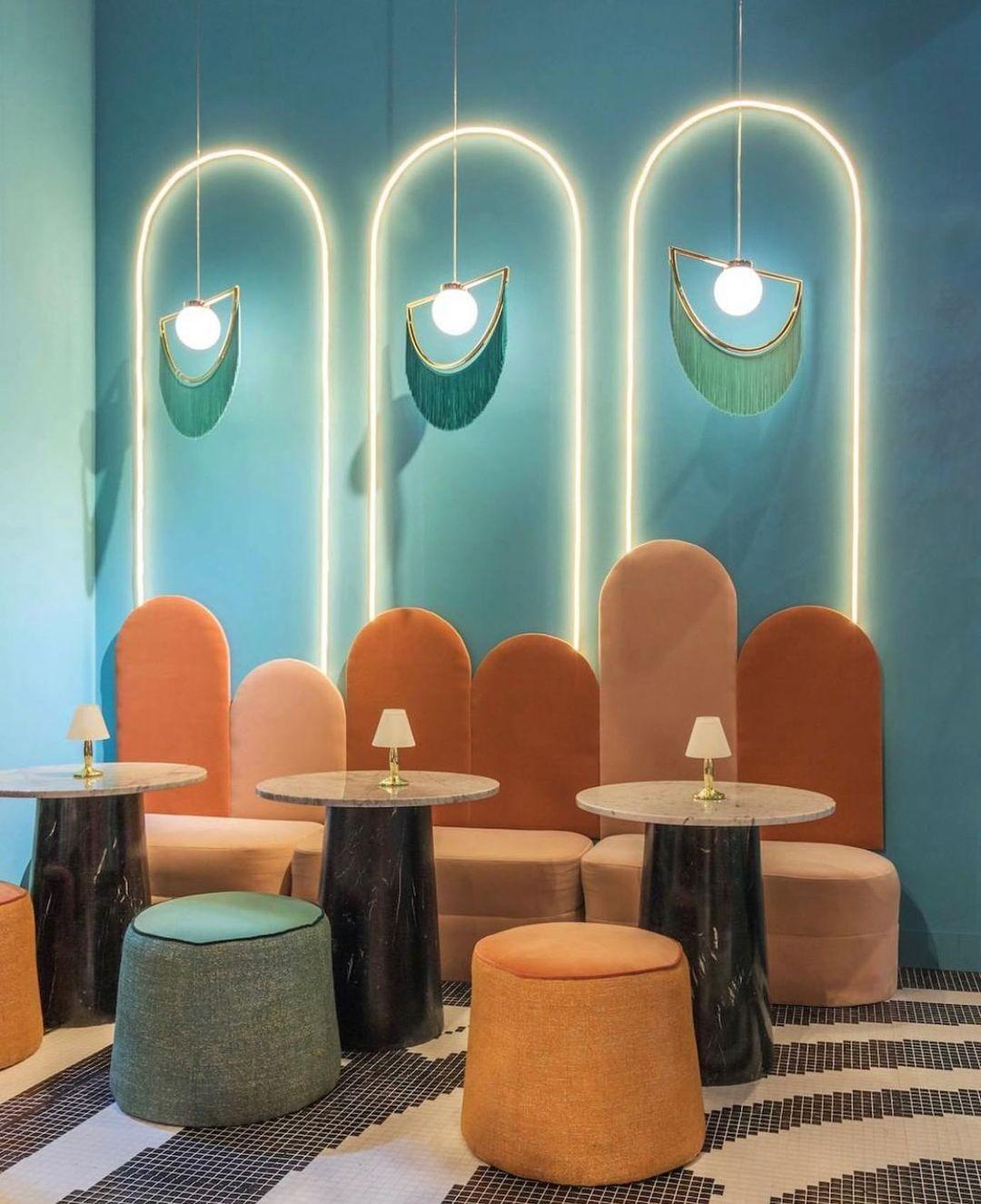 Post Modern Geometric Pendant Light with Tassels Eye Shaped Designer Ceiling Lamp
