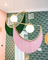 Post Modern Geometric Pendant Light with Tassels Eye Shaped Designer Ceiling Lamp