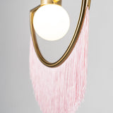 Post Modern Geometric Pendant Light with Tassels Eye Shaped Designer Ceiling Lamp