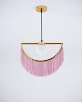 Post Modern Geometric Pendant Light with Tassels Eye Shaped Designer Ceiling Lamp