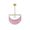 Post Modern Geometric Pendant Light with Tassels Eye Shaped Designer Ceiling Lamp