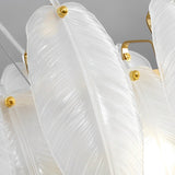 Post Modern Glass Feather Chandelier with Three Step Dimming for Dining Room and Living Room Decor