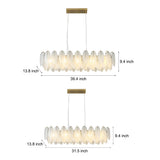 Post Modern Glass Feather Chandelier with Three Step Dimming for Dining Room and Living Room Decor